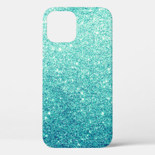 Funda Para iPhone 12 Elegante Purpurina Verde azulado
