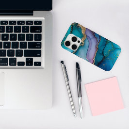 Funda Para iPhone 15 Pro Elegante Purpurina Verde azulado Marble iPhone 15 