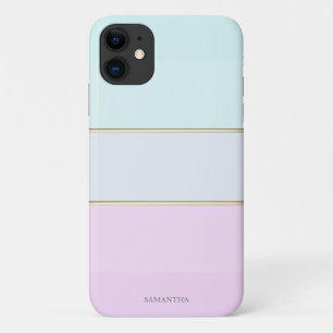 Funda Para iPhone 11 Elegante rayado moderno, ombre-personalizado