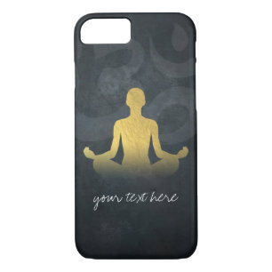 Funda Para iPhone 8/7 Elegante Relieve metalizado dorado Yoga Meditación