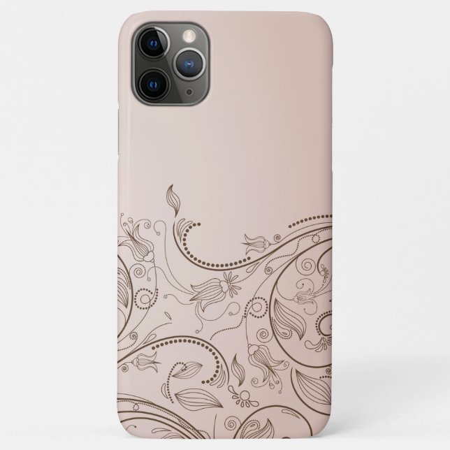 Funda De Case-Mate Para iPhone Elegante remolino floral (Reverso)