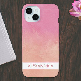 Funda Para iPhone 15 Elegante Resumen de Moda Cute Peach Rubor Pink
