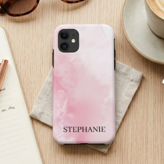 Funda Para iPhone 11 Elegante Rosa Claro Suave Acuarela