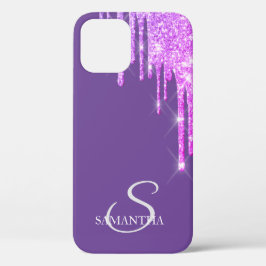 Funda Para iPhone 12 Elegante Rosa de golosinas Purpurinas de oro