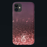 Funda Para iPhone 11 Elegante Rosa Guay Purpurina de oro Monograma Boke<br><div class="desc">Elegante purpurina rosa de oro. Idea de regalo romántico perfecto para ella en cualquier ocasión. Seleccione el botón de disfraces para cambiar el estilo de fuente,  color y tamaño.</div>