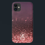 Funda Para iPhone 11 Elegante Rosa Guay Purpurina de oro Monograma Boke<br><div class="desc">Elegante purpurina rosa de oro. Idea de regalo romántico perfecto para ella en cualquier ocasión. Seleccione el botón de disfraces para cambiar el estilo de fuente,  color y tamaño.</div>
