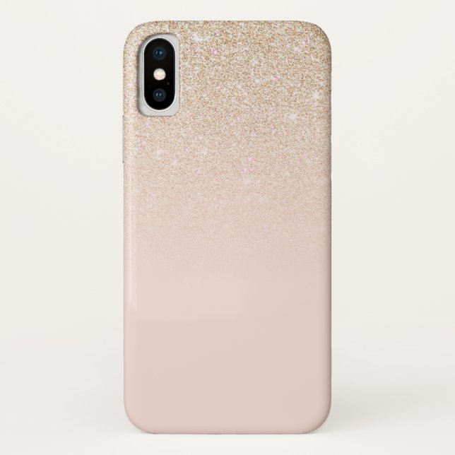 Funda De Case-Mate Para iPhone Elegante Rosa Oro Purpurina Rosa Ombre (Reverso)