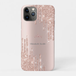 Funda Para iPhone 11 Pro Elegante rosa purpurina, real