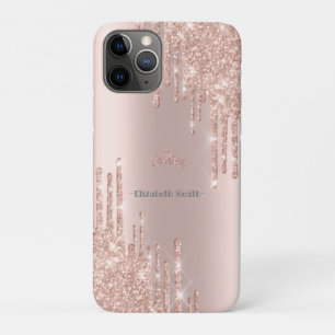 Funda Para iPhone 11 Pro Elegante rosa purpurina, real