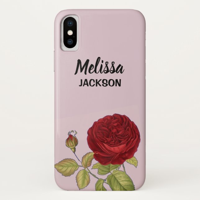 Funda De Case-Mate Para iPhone Elegante rosa rosa rosa rojo (Reverso)
