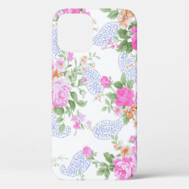 Funda Para iPhone 12 Pro Elegante Roses Rosados Patrón de acuarela Floral |