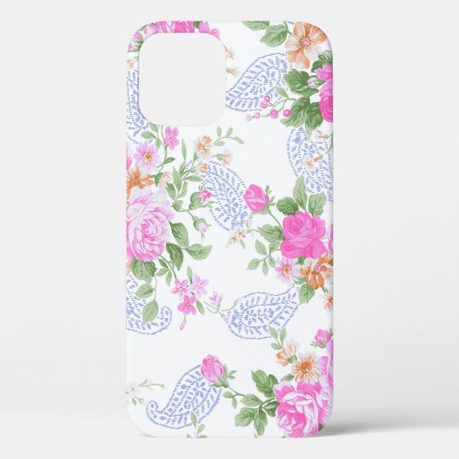 Funda De Case-Mate Para iPhone Elegante Roses Rosados Patrón de acuarela Floral | (Reverso )