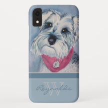 Elegante Schnauzer moderno con nombre de monograma