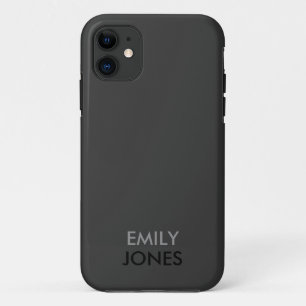 Funda Para iPhone 11 Elegante, sencillo, negro y gris personalizado