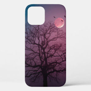 Funda Para iPhone 12 Pro Elegante Spooky Halloween Theme Tree Moon Artwork