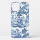 Funda De Case-Mate Para iPhone Elegante tela francesa azul y blanca (Back)