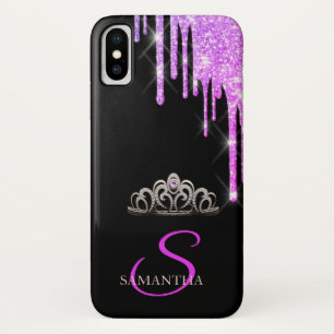 Funda Para iPhone X Elegante Tiara Purple Purpurinas Dris
