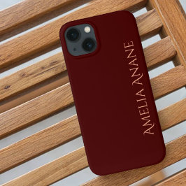 Funda Para iPhone 13 Elegante Tipografía Feminine Dark Red & Gold