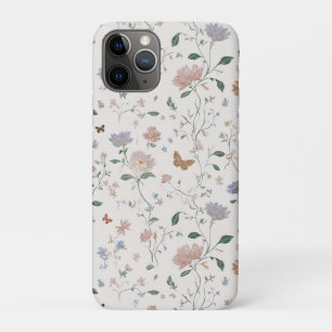 Funda Para iPhone 11 Pro Elegante Toile-De-Jouy de Flor Silvestre y Maripos