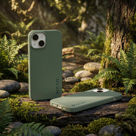 Funda Para iPhone 14 De Case-Mate Elegante Verde Oscuro Forestal Minimalista ROULIV 