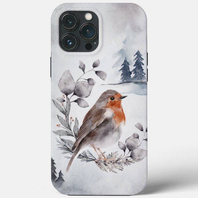 Funda De Case-Mate Para iPhone Elegante Watercolor Winter (Reverso )