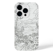 Elegante Wildflowers blanco y negro Funda-Mate