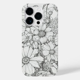 Funda Para iPhone 14 Pro De Case-Mate Elegante Wildflowers blanco y negro Funda-Mate