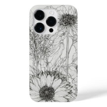 Elegante Wildflowers blanco y negro Funda-Mate