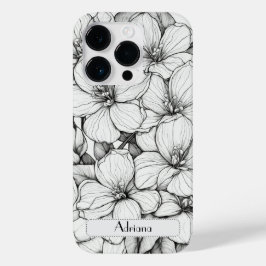 Funda Para iPhone 14 Pro De Case-Mate Elegante Wildflowers blanco y negro Funda-Mate