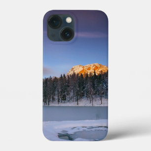 Funda Para iPhone 13 Mini Elegante y blanca mirada floral a la puesta de sol