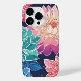Funda Para iPhone 14 Pro De Case-Mate Elegante y colorida Dahlia florida sobre fondo osc