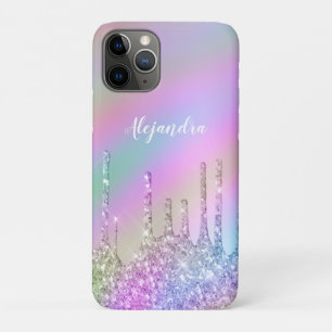 Funda Para iPhone 11 Pro Elegante y colorido goteo de purpurinas holográfic