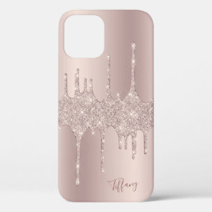Funda Para iPhone 12 Elegante y elegante goteo de purpurina de oro en r