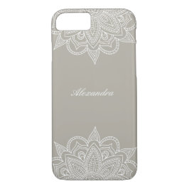 Funda Para iPhone 8/7 Elegante y elegante Taupe y manala blanca