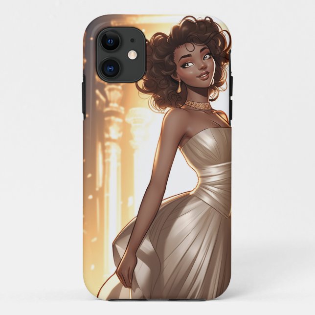 Funda De Case-Mate Para iPhone elegante y hermosa mujer negra afroamericana (Reverso)