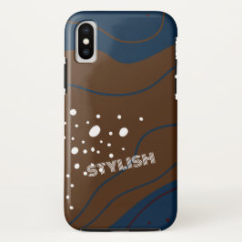Funda Para iPhone X Elegante y moderno azul y blanco