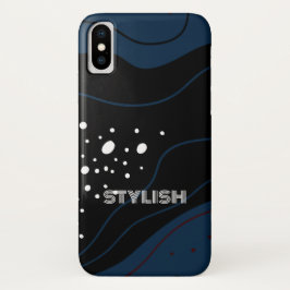 Funda Para iPhone X Elegante y moderno azul y blanco