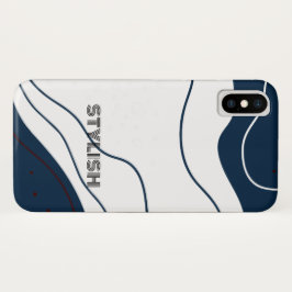 Funda Para iPhone X Elegante y moderno azul y blanco