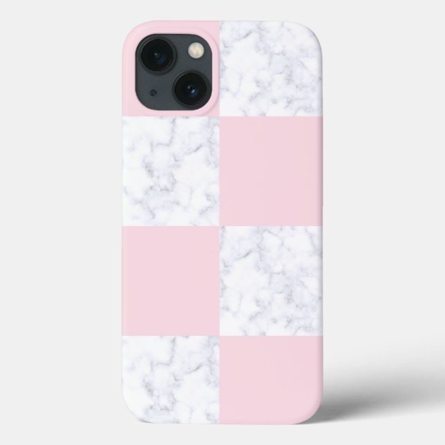 Funda De Case-Mate Para iPhone Elegante y moderno mármol blanco de color rosa a c (Reverso)