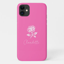 Funda Para iPhone 11 Elegante Y Moderno Nombre De Color Rosa Y Personal