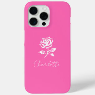 Funda Para iPhone 15 Pro Max Elegante Y Moderno Nombre De Color Rosa Y Personal