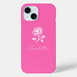 Funda Para iPhone 15 Elegante Y Moderno Nombre De Color Rosa Y Personal