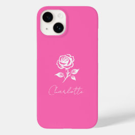 Funda Para iPhone 14 De Case-Mate Elegante Y Moderno Nombre De Color Rosa Y Personal