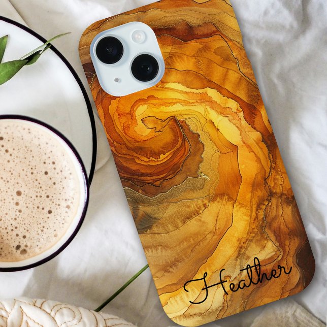 Funda De Case-Mate Para iPhone Elegante y moderno nombre personalizado de mármol  (Subido por el creador)
