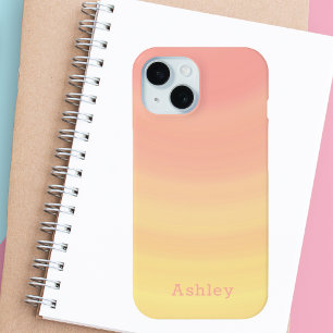 Funda Para iPhone 15 Elegante y moderno rosa y amarillo giratorio