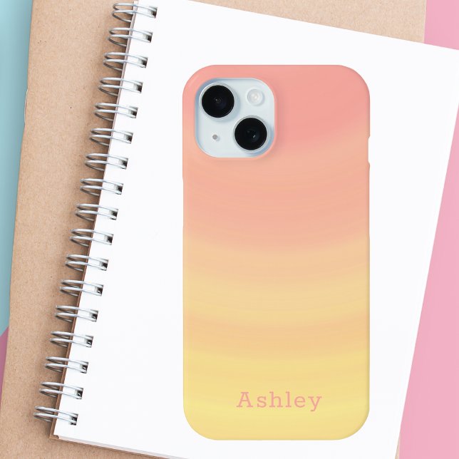 Funda De Case-Mate Para iPhone Elegante y moderno rosa y amarillo giratorio (Subido por el creador)