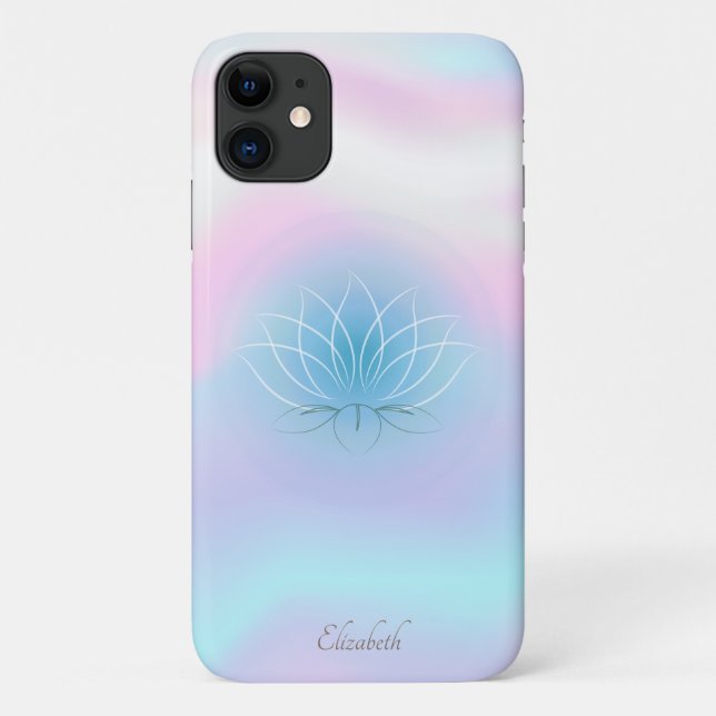 Funda De Case-Mate Para iPhone Elegante y sofisticada Lotus holográfica (Reverso)