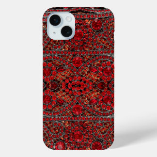 Funda Para iPhone 15 Mini elegante y sofisticado rubí de oro rojo burgundy