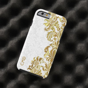 Funda Resistente Para iPhone 6 Elegantes damascos blancos de encaje floral dorado