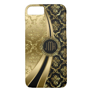 Funda Para iPhone 8/7 Elegantes damasquinados florales de color negro y